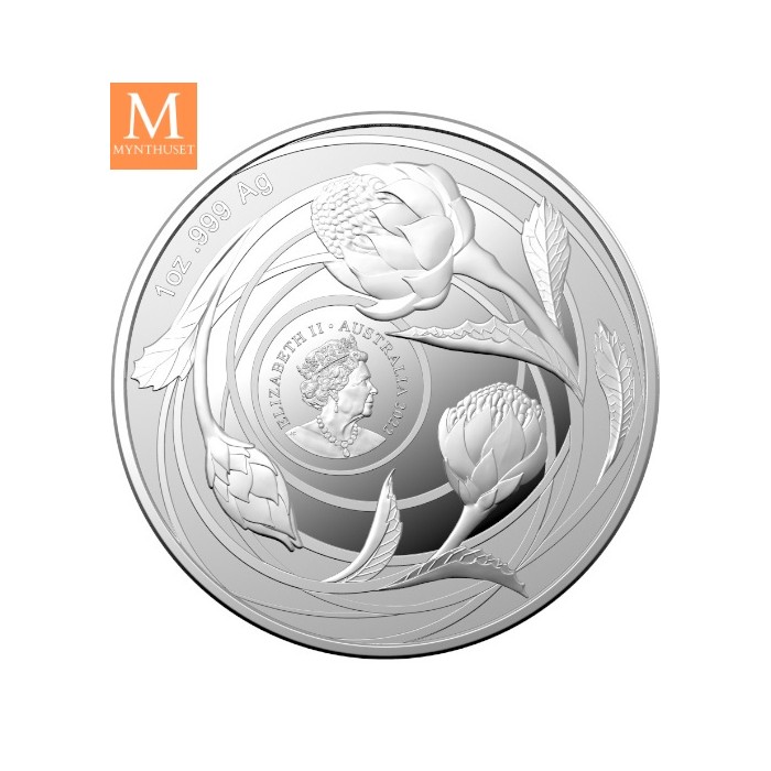 2022 WILDFLOWERS OF AUSTRALIA WARATAH 1OZ SØLV BU I KAPSEL