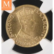1910 Norway 10 kroner gull NGC MS63 , 0/01
