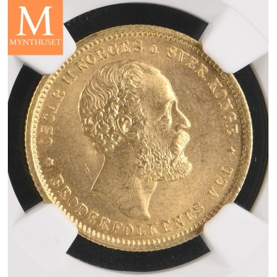1877 20 kroner kvalitet 0/01, NGC MS64