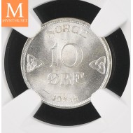 1914 Norway 10 øre kvalitet 0 , NGC MS66