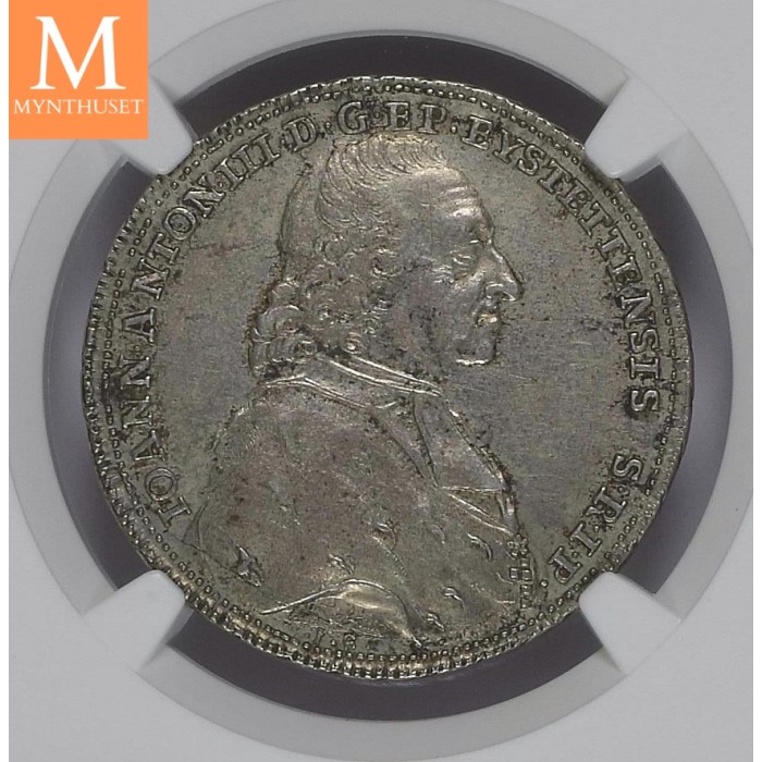 1783 IS Germany 1/2 Taler Johann Anton III NGC AU53