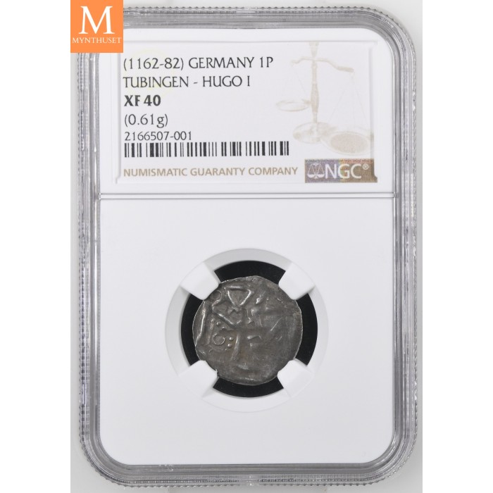 1162-82 Germany Hugo I 1 Pfennig Tübingen NGC XF40