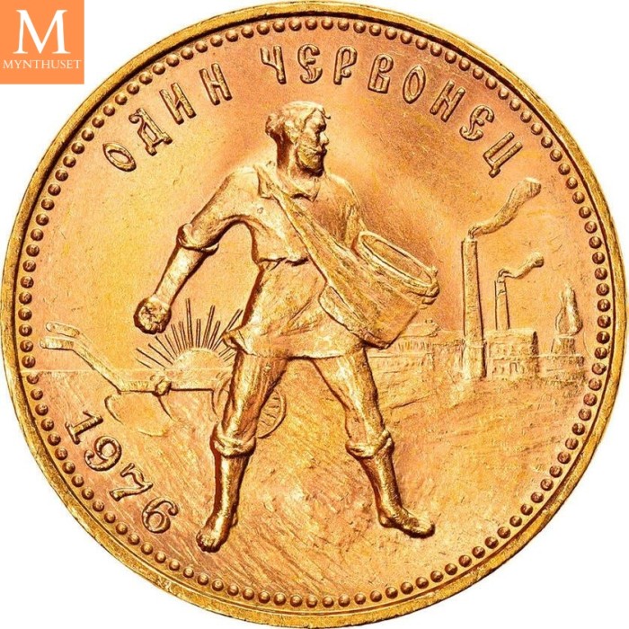 1976 RUSSIA 1 CHERVONETS (10 Rubel) kvalitet 0/01 - 0