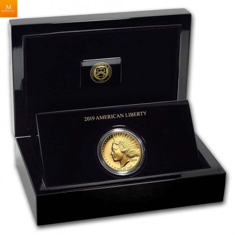VAKKER! USA 2019 AMERICAN LIBERTY  100 DOLLAR 1 OZ HIGH RELIEF MED FORBEDRET FINISH