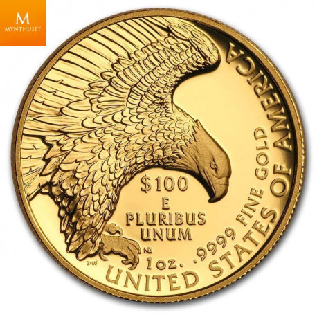 VAKKER! USA 2019 AMERICAN LIBERTY  100 DOLLAR 1 OZ HIGH RELIEF MED FORBEDRET FINISH