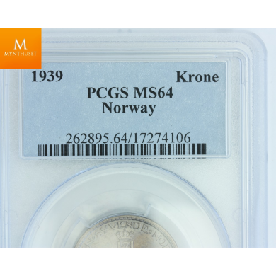 1 krone 1939 kvalitet MS64
