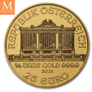 2021 Østerrike 1/4 oz Gull Philharmoniker BU M/kapsel