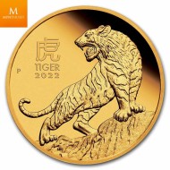 NYHET! Australia 2022 1 oz Gull Lunar S3 «Year of the Tiger» Proof med Etui & COA