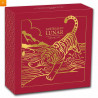 NYHET! Australia 2022 1 oz Gull Lunar S3 «Year of the Tiger» Proof med Etui & COA