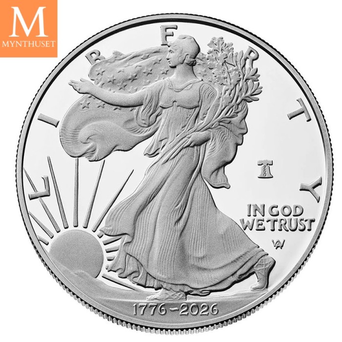 1776- 2026 American Eagle 2026 1 oz Sølv Proof mynt