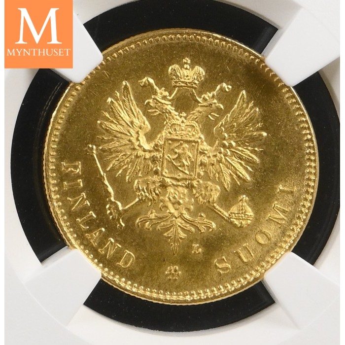 1912 L Finland/Russia 20 Markkaa NGC MS63 MEGET SJELDEN !