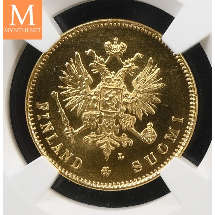 1912 L Finland/Russia 20 Markkaa NGC MS64 MEGET SJELDEN !