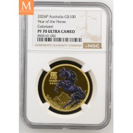 2026 Australia YEAR OF THE HORSE 1 OZ  GULL LUNAR SERIE 3 KVALITET PROOF COLOR NGC PF70