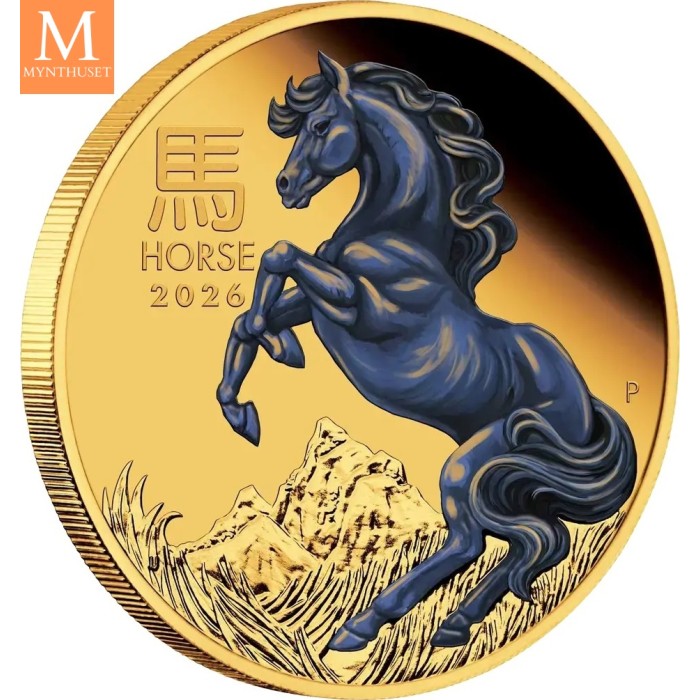 2026 Australia YEAR OF THE HORSE 1 OZ  GULL LUNAR SERIE 3 KVALITET PROOF COLOR NGC PF70