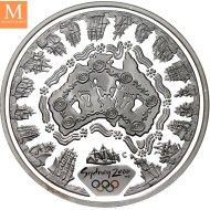 2000 Australia 5 dollars Elizabeth II Kookaburra & Waratah 31,64 g 999 sølv kv proof