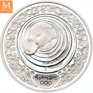 2000 Australia 5 dollars Elizabeth II Echidna & Tea Tree 31,64 g 999 sølv kv proof