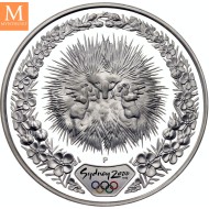 2000 Australia 5 dollars Elizabeth II Echidna & Tea Tree 31,64 g 999 sølv kv proof