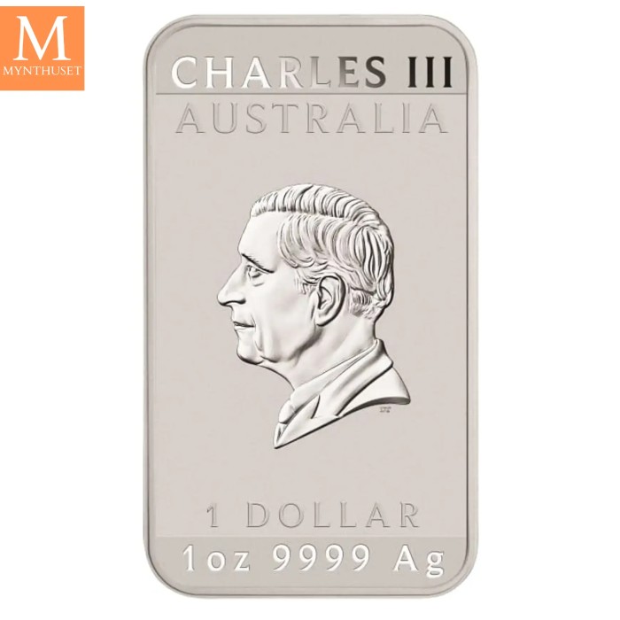 2026 Australia 1 oz Sølv Dragon Coinbar BU med kapsel
