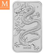 2026 Australia 1 oz Sølv Dragon Coinbar BU med kapsel