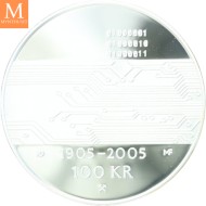100 Kroner 2005 Hundreårsmynten Nr. 3 Kvalitet Proof med originalt skrin