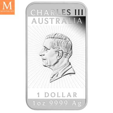2026 Australia 1 oz Sølv Dragon Proof Rektangulær sølvmynt