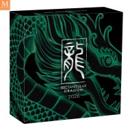 2026 Australia 1 oz Sølv Dragon Proof Rektangulær sølvmynt