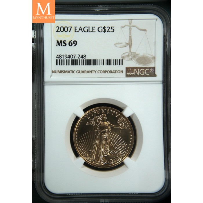 2007 USA 1/2 oz Gull Eagle 25 Dollar NGC MS69