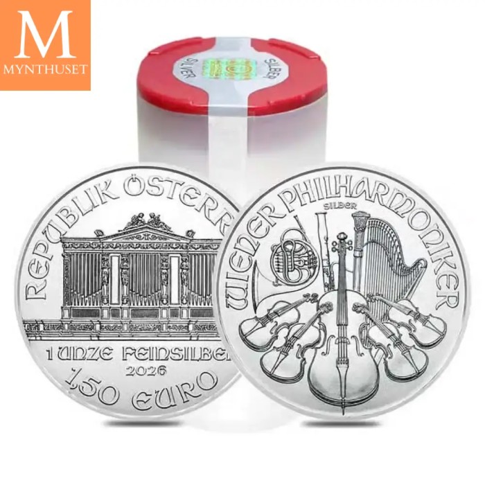 2026 MONSTERBOX 500 OZ Østerrike Sølv Philharmoniker 500 x 1 oz Monster Box (500 oz)