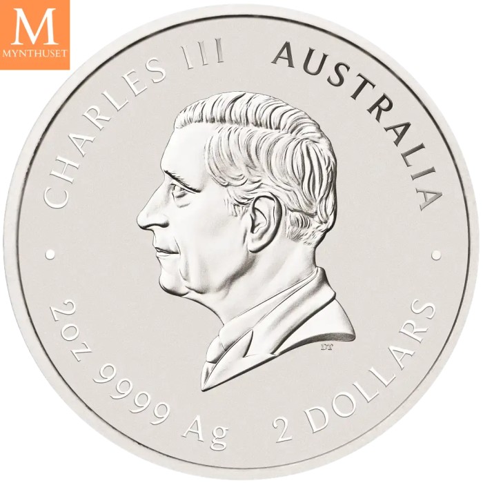 2027 Australia 2 oz SØLV Lunar S3 Year of the Goat BU M/Kapsel "Forhåndssalg"