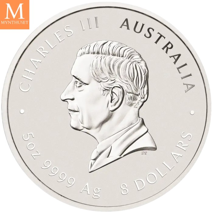 2027 Australia 5 oz SØLV Lunar S3 Year of the Goat BU M/Kapsel "Forhåndssalg"