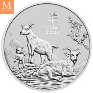 2027 Australia 1 kilo SØLV Lunar S3 Year of the Goat BU M/Kapsel "Forhåndssalg"