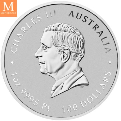 2027 Australia 1 oz platina Lunar S3 Year of the Goat BU M/Kapsel "Forhåndssalg"