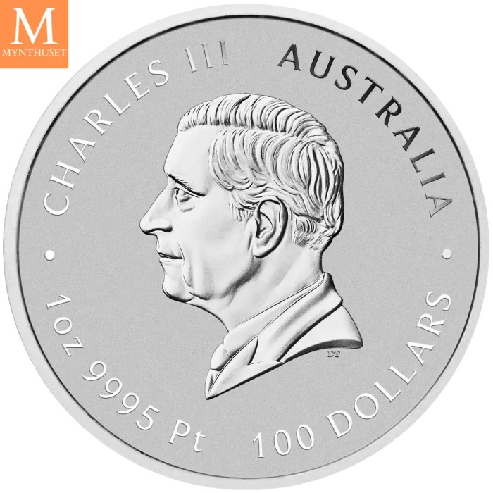 2027 Australia 1 oz platina Lunar S3 Year of the Goat BU M/Kapsel "Forhåndssalg"
