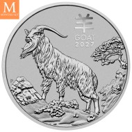 2027 Australia 1 oz platina Lunar S3 Year of the Goat BU M/Kapsel "Forhåndssalg"