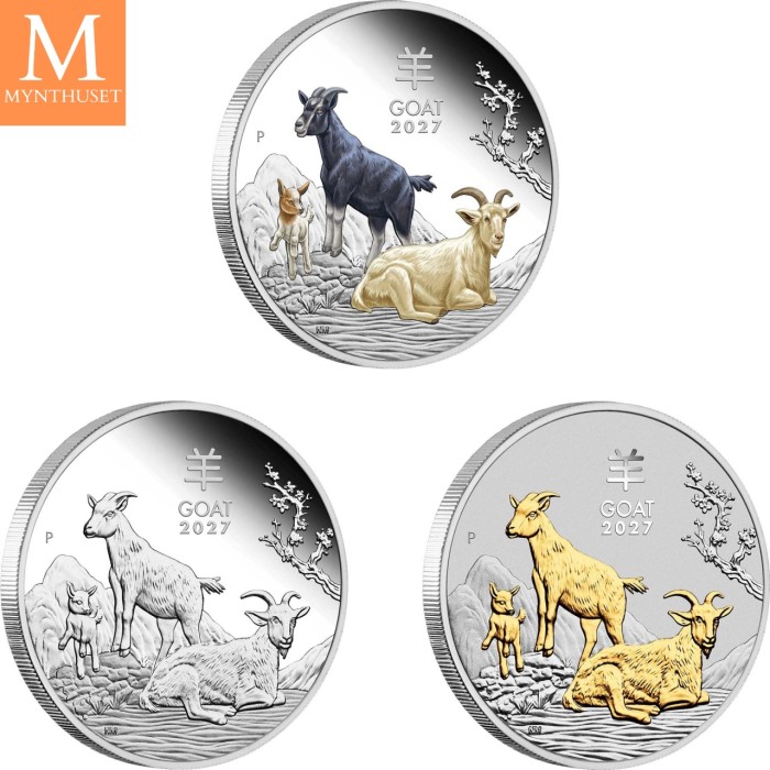 2027 Australia LUNAR SERIES III "YEAR OF THE GOAT"  TRIO SETT "Forhåndssalg"