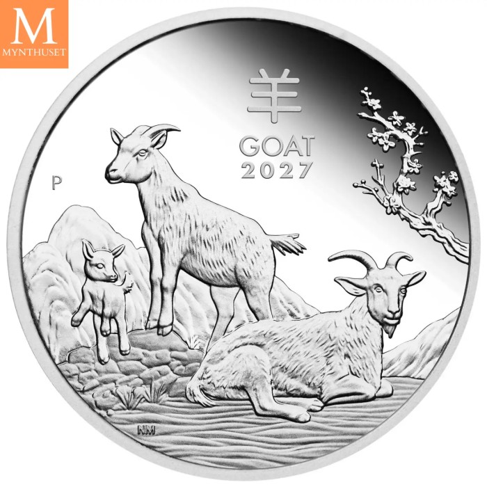 2027 Australia 1/2 oz sølv Lunar S3 Year of the Goat Proof med Etui & COA "PÅ LAGER"