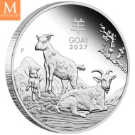 2027 Australia 1/2 oz sølv Lunar S3 Year of the Goat Proof med Etui & COA "PÅ LAGER"