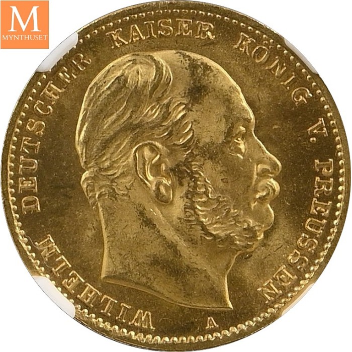 1873 A GERMANY PRUSSIA 10 Mark NGC MS63