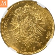 1873 A GERMANY PRUSSIA 10 Mark NGC MS64