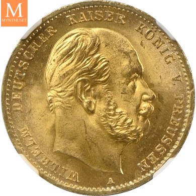 1873 A GERMANY PRUSSIA 10 Mark NGC MS64