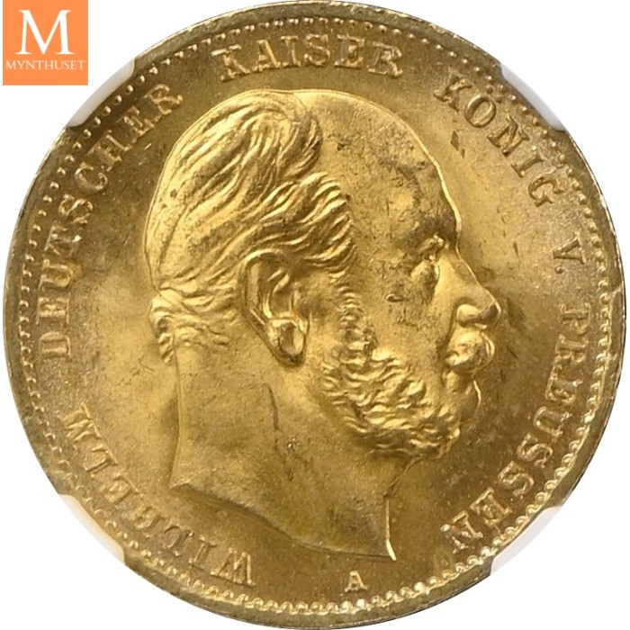 1873 A GERMANY PRUSSIA 10 Mark NGC MS64