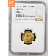 1873 A GERMANY PRUSSIA 10 Mark NGC MS64