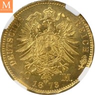 1873 A GERMANY PRUSSIA 10 Mark NGC MS64