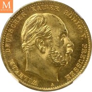 1873 A GERMANY PRUSSIA 10 Mark NGC MS65