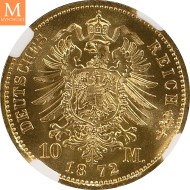 1872 A GERMANY PRUSSIA 10 Mark NGC MS64