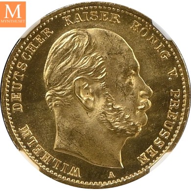 1872 A GERMANY PRUSSIA 10 Mark NGC MS64