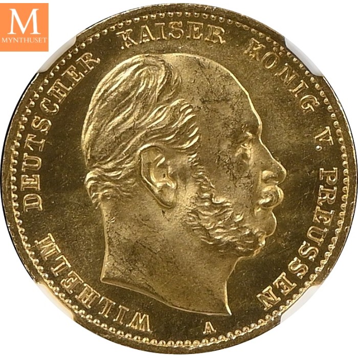 1872 A GERMANY PRUSSIA 10 Mark NGC MS64
