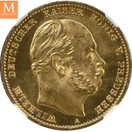 1872 A GERMANY PRUSSIA 10 Mark NGC MS64