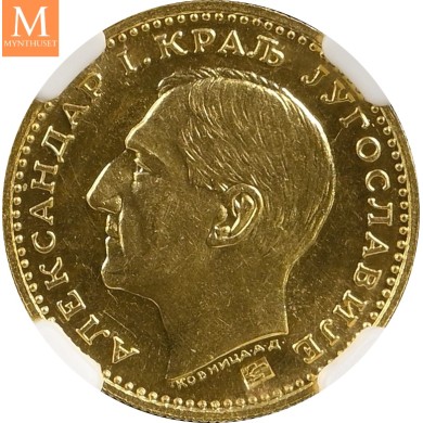 1931 K Yugoslavia Dukat NGC MS64 Corn Countermark,