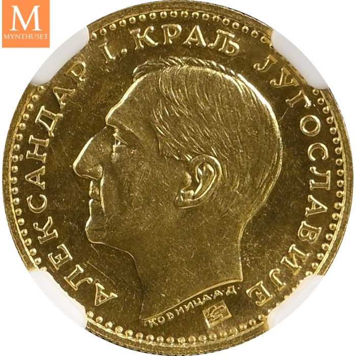 1931 K Yugoslavia Dukat NGC MS64 Corn Countermark,